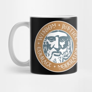 wisdom, justice, courage, moderation Mug